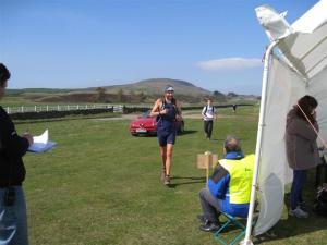 Early runners arrive at refreshment tent on Middleham High Moor